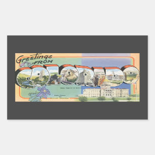 Hälsningar från Colorado, vintage Rektangulärt Klistermärke