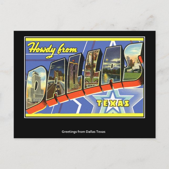 Hälsningar från Dallas Vintage vykort (Framsida)