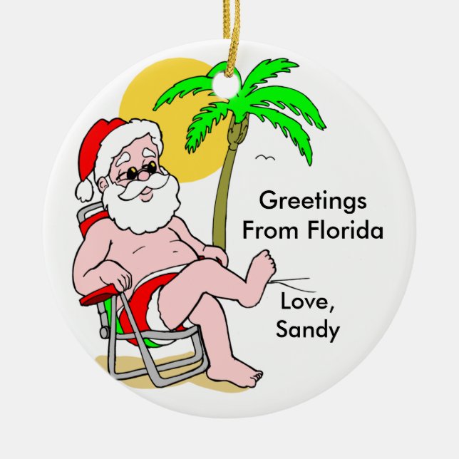 Hälsningar från den Florida prydnaden Julgransprydnad Keramik (Framsidan)