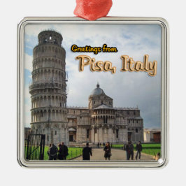 Hälsningar från den Pisa italien Julgransprydnad Metall