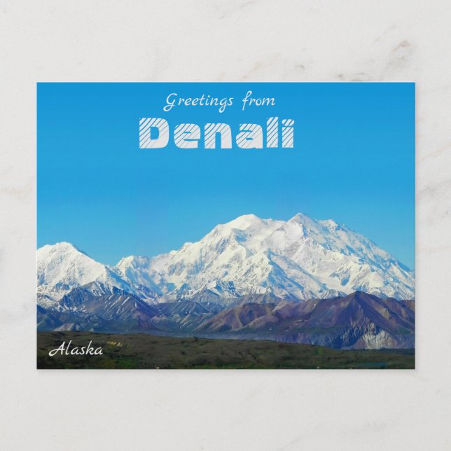 Hälsningar från Denali Alaska  Vykort (Framsida)