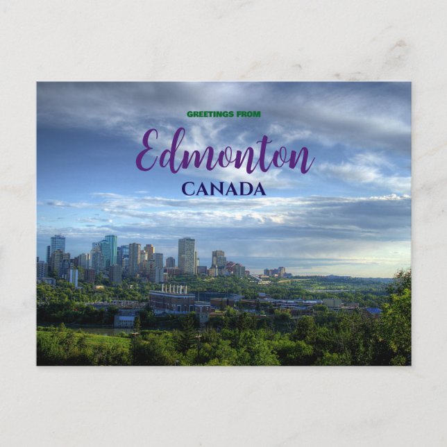 Hälsningar från Edmonton Kanada Vacker vykort (Framsida)