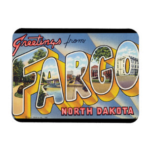 Hälsningar från Fargo norr Dakota_Vintage reser Magnet