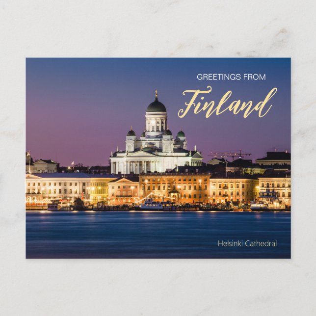 Hälsningar från Finland Helsingfors Vacker vykort (Framsida)