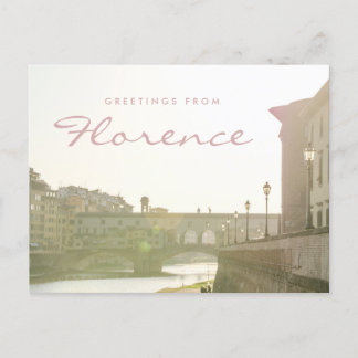 Hälsningar från Florens Italien Ponte Vecchio Brid Vykort