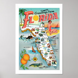 Hälsningar från Florida 8x12 Print Poster