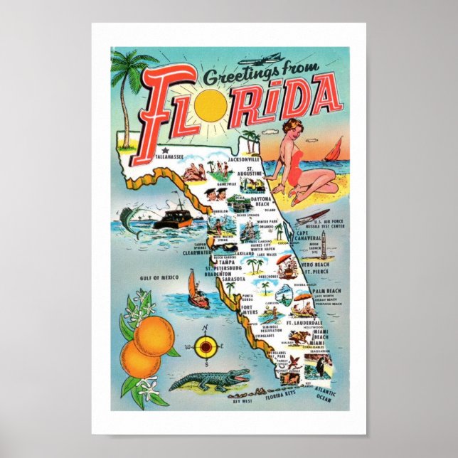 Hälsningar från Florida 8x12 Print Poster (Framsidan)