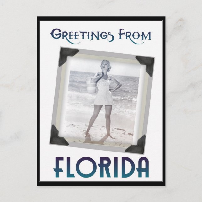 Hälsningar från FLORIDA Pinuppflicka  vykort (Framsida)