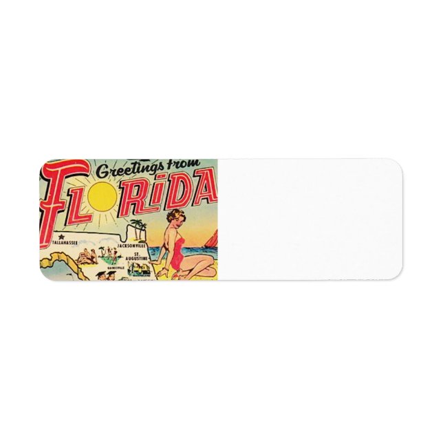 Hälsningar från Florida Returadress Etikett (Framsidan)