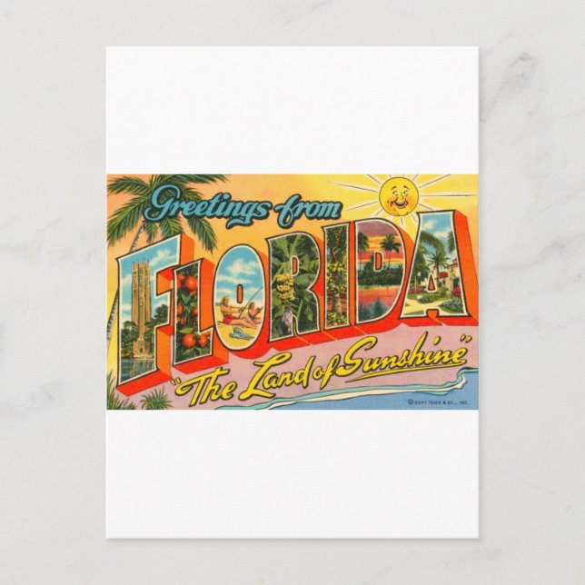 Hälsningar från Florida Vintage vykort (Framsida)