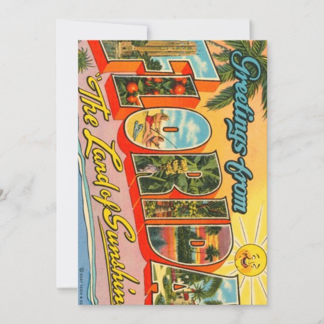 Hälsningar från Florida Vintage vykort (Framsida)