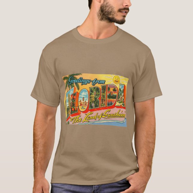 Hälsningar Från Florida vykort extra stort T Shirt (Framsida)