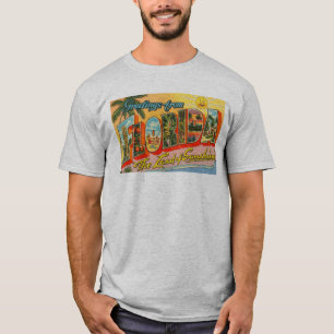Hälsningar från Florida vykortmanar T-tröja T-shirt