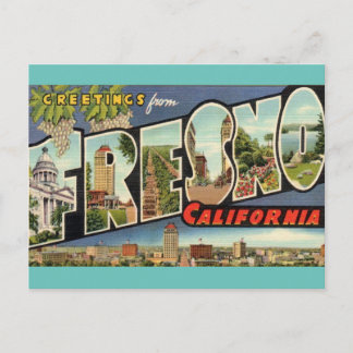 Hälsningar från Fresno Ca. Resepostkort Vykort