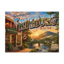 Hälsningar från Fryeburg Maine Nostalgisk vykort
