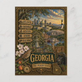 Hälsningar från Georgia | Vintage Retrokonst Vykort