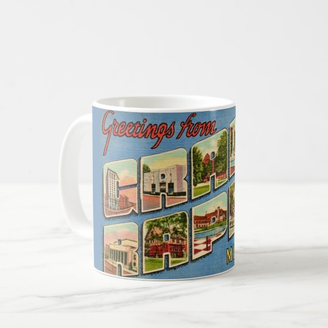 Hälsningar från Grand Rapids Kaffemugg (Framsida vänster)