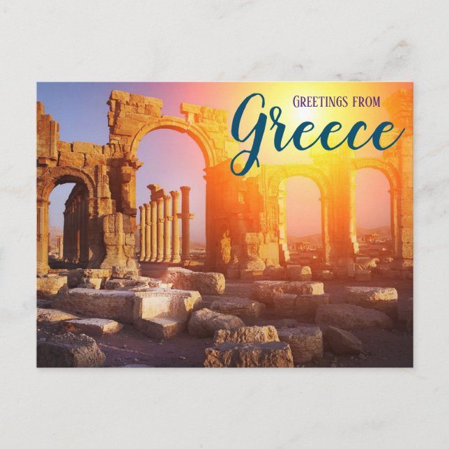 Hälsningar från Grekland Antikens ruiner Parthenon Vykort (Framsida)