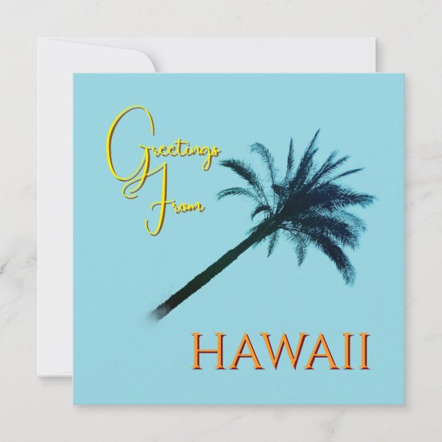 Hälsningar från Hawaii - Palmträd Julkort (Framsida)