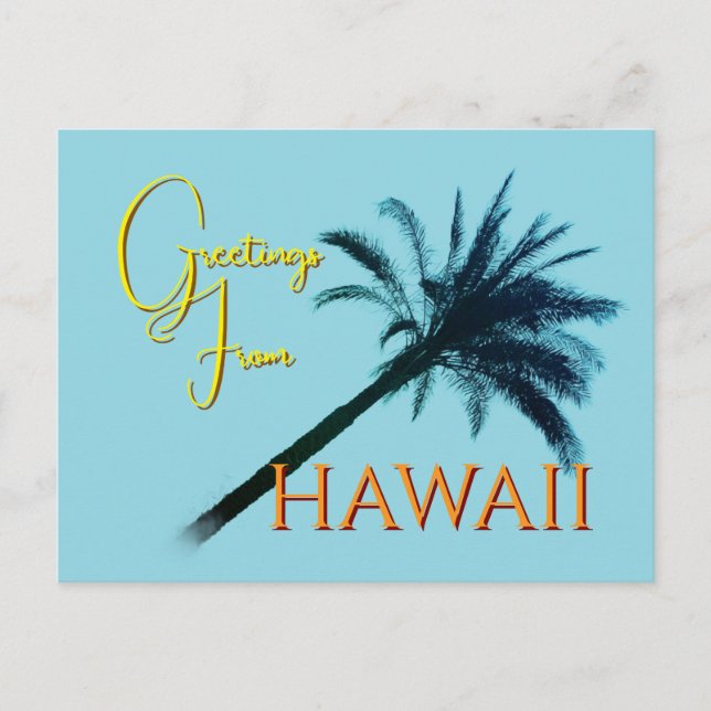 Hälsningar från Hawaii - Palmträd Vykort (Framsida)