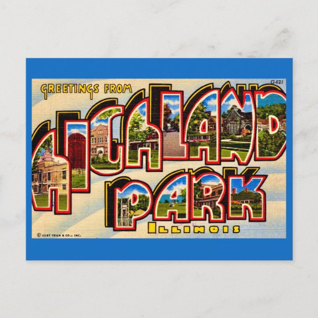 Hälsningar från Highland Park vykort (Framsida)