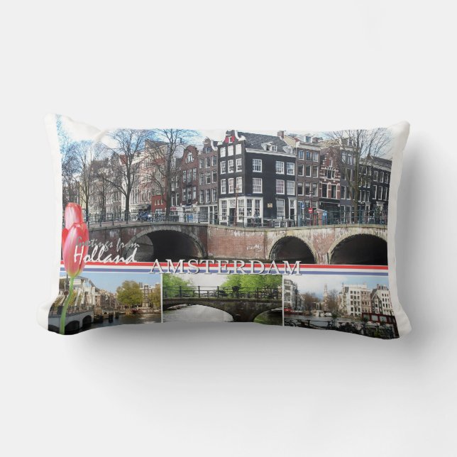 Hälsningar från Holland - Amsterdam Lumbarkudde (Framsida)