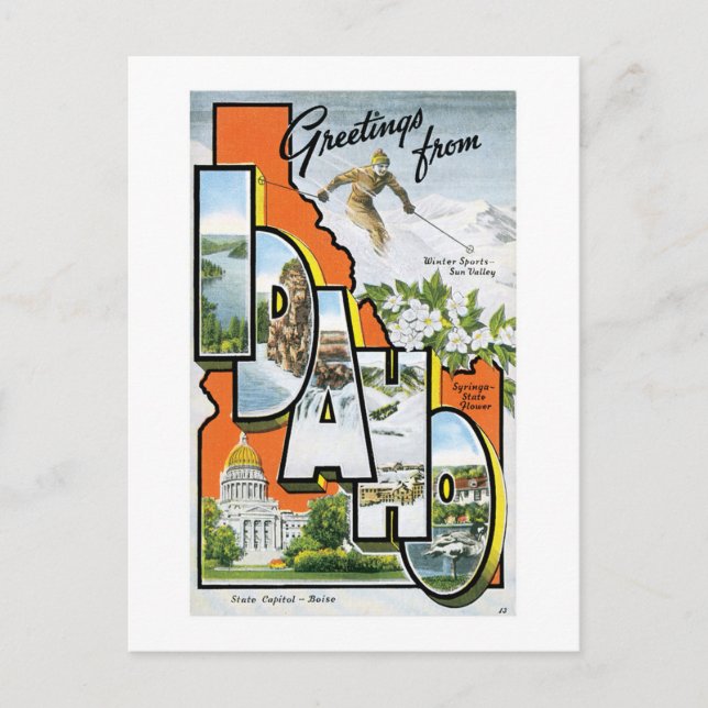 Hälsningar från Idaho! Vykort (Framsida)