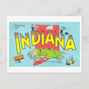 Hälsningar från Indiana Vintage vykort