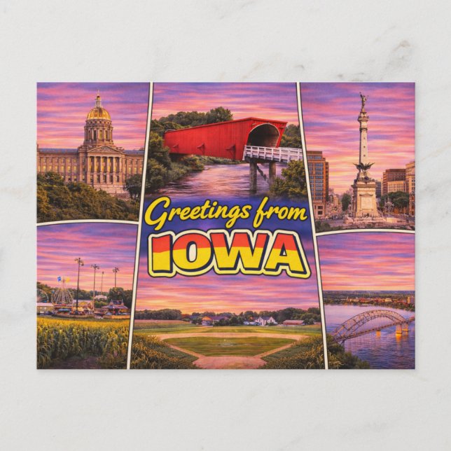 Hälsningar från Iowa vykort (Framsida)