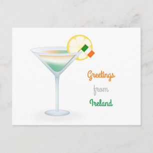 Hälsningar från Irland Cocktail Julkort Helg Vykort