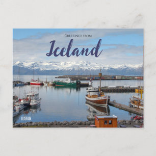 Hälsningar från Island vykort Husavik