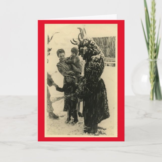 Hälsningar från Krampus! Helgkort (Framsida)