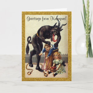 Hälsningar från Krampus Julhälsningar kortet Helgkort