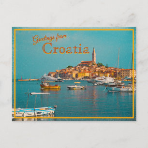 Hälsningar från Kroatien Vintage vykort