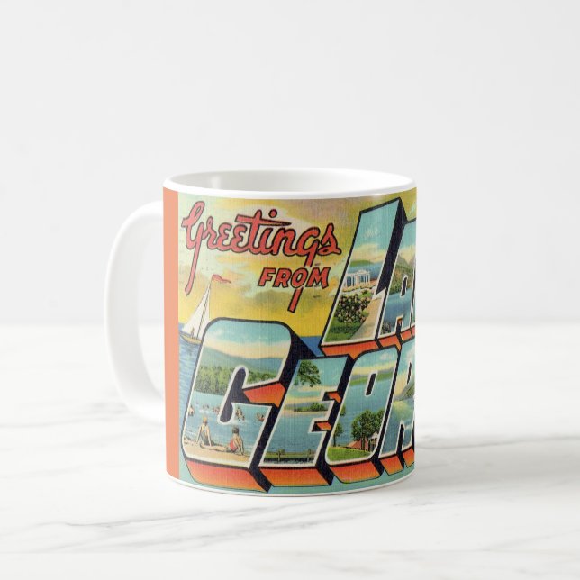 Hälsningar från Lake George  Kaffemugg (Framsida vänster)