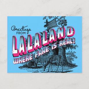 Hälsningar från LALA LANDAR - var fejka är Vykort