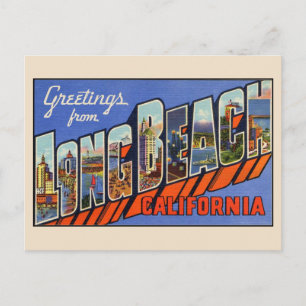 Hälsningar från Long Beach Large Letter Postcard Vykort