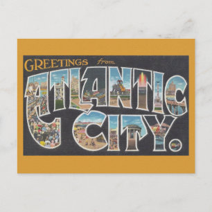 Hälsningar från Los Atlantic City Vintage Vykort