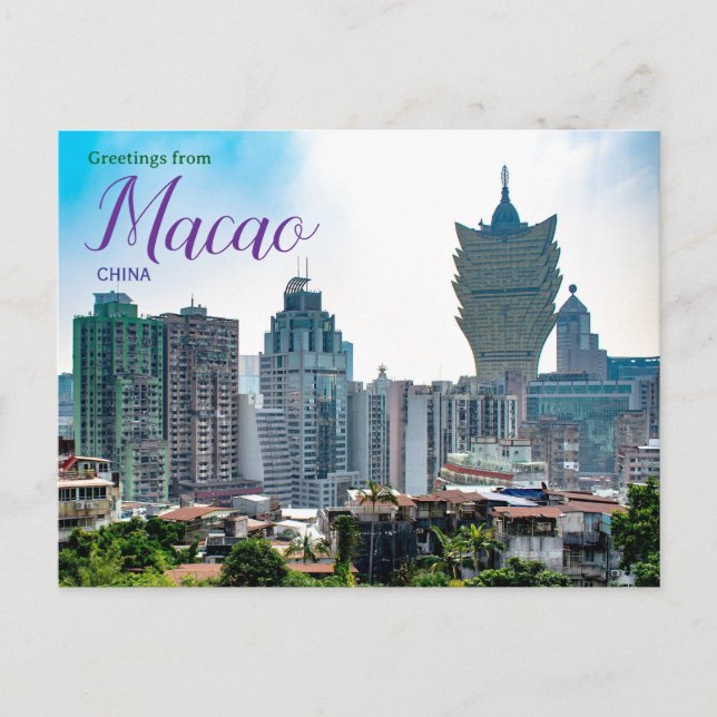 Hälsningar från Macao Kina vykort (Framsida)