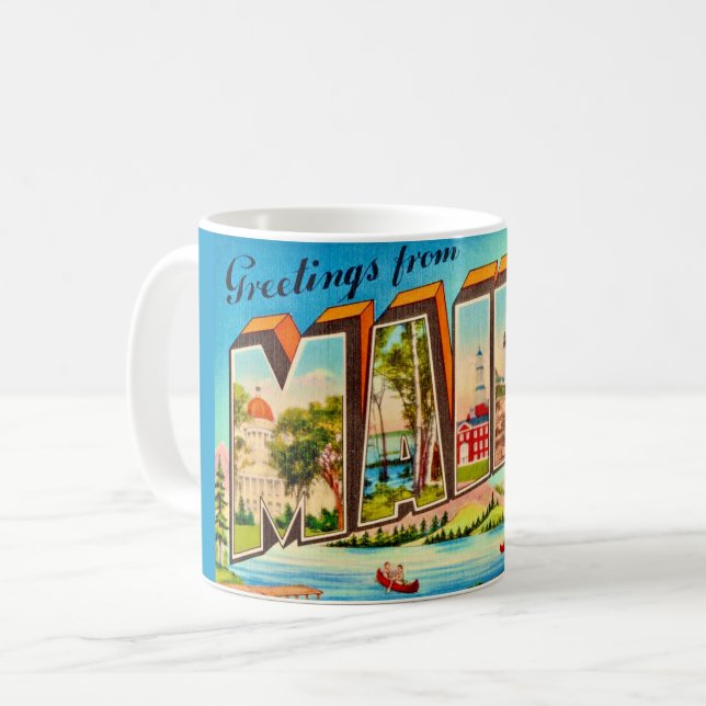 Hälsningar från Maine Kaffemugg (Framsida vänster)