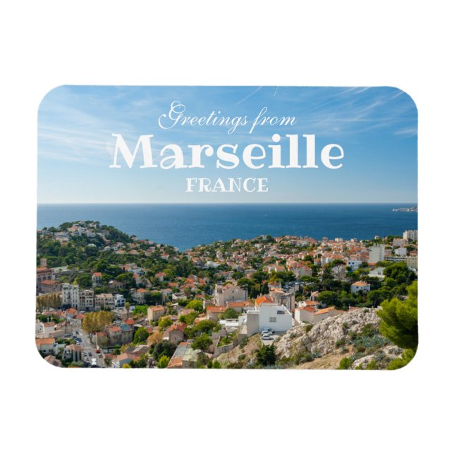 Hälsningar från Marseille Frankrike Souvenir Magne Magnet (Horisontell)