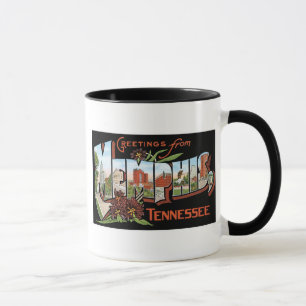 Hälsningar från Memphis, Tennessee! Retro vykort Mugg