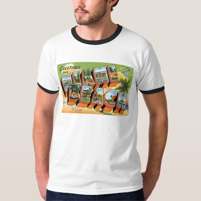 Hälsningar från Miami Beach, Florida! T-shirt (Framsida)