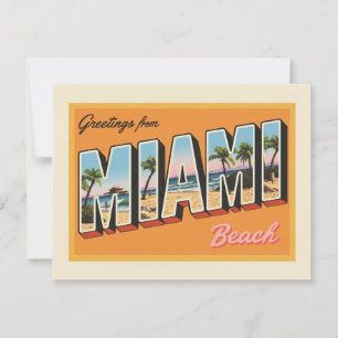 Hälsningar från Miami Beach Vintage Vykort