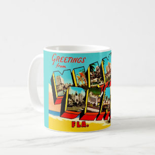 Hälsningar från Miami Beach vykort Kaffemugg