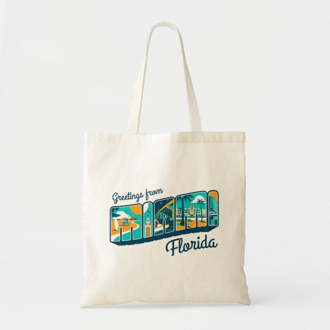 Hälsningar från Miami Florida Tygkasse (Framsidan)