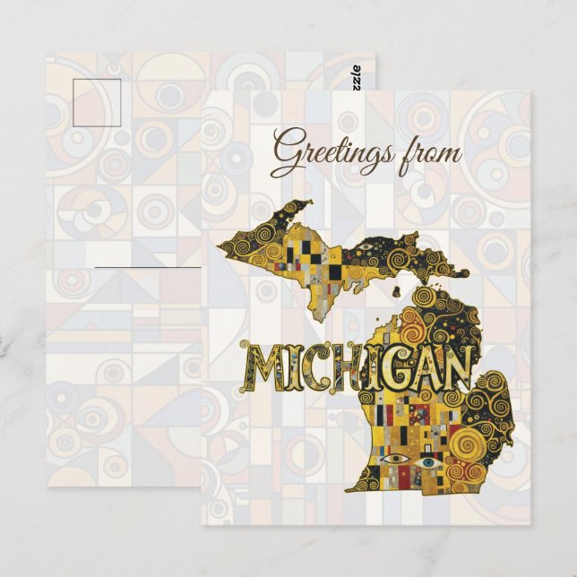 Hälsningar från Michigan Vykort (Fram/baksida)