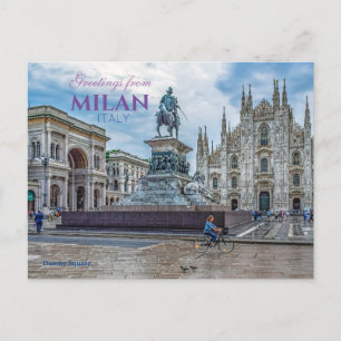 Hälsningar från Milano Italien Vykort Scenisk Mila