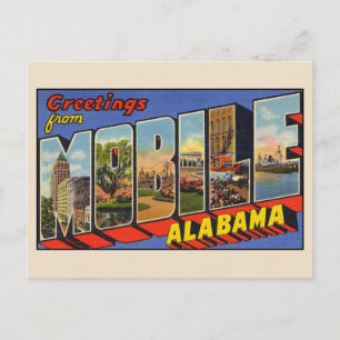 Hälsningar från Mobile Alabama Letter Postcard Vykort
