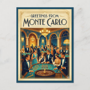 Hälsningar från Monte Carlo Casino Vintage Vykort